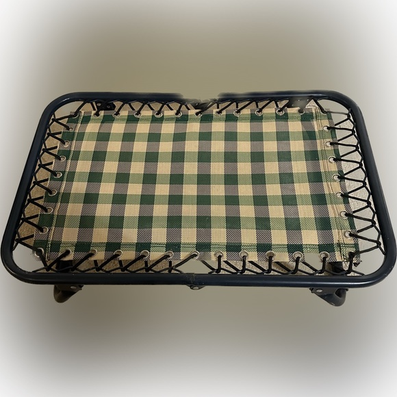 Raised foldable PET DOG BED Breathable Cool GREEN BEIGE PLAID CHECK ANIMAL CAT - Picture 2 of 3